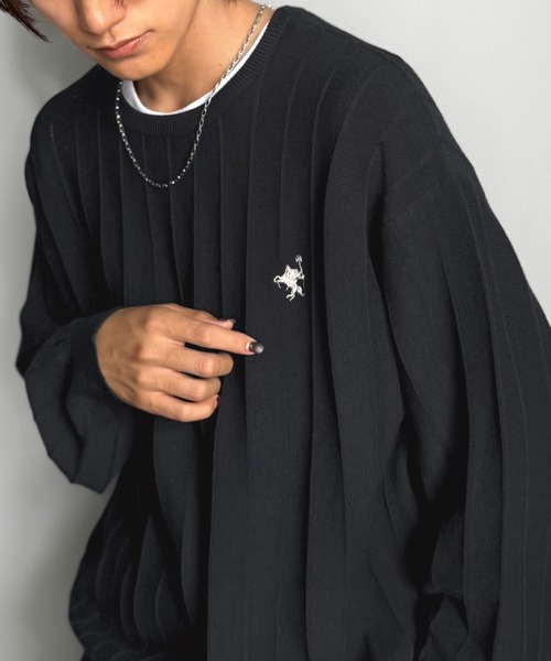 classicalelf(クラシカルエルフ)の「洗練された大人メンズのデイリーアイテム。 胸刺繍タック編みニット(長袖)(ニット/セーター・メンズ・ブラック/アイボリー・X-LARGE/MEDIUM/LARGE)」の15枚目の写真