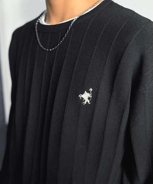classicalelf(クラシカルエルフ)の「洗練された大人メンズのデイリーアイテム。 胸刺繍タック編みニット(長袖)(ニット/セーター・メンズ・ブラック/アイボリー・X-LARGE/MEDIUM/LARGE)」の18枚目の写真