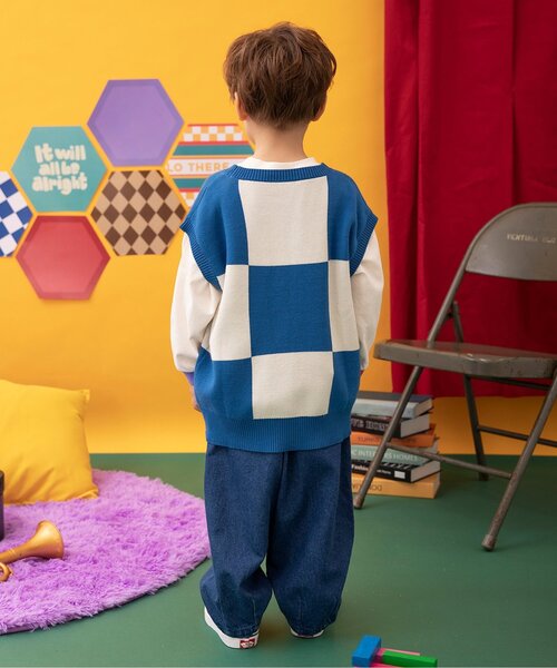 BREEZE（ブリーズ）の「Im Jelly！フラワーパッチタックパンツ（その他パンツ・キッズ・インディゴブルー/アイボリー・80/90/100/110/120/130/140）」の4枚目の写真