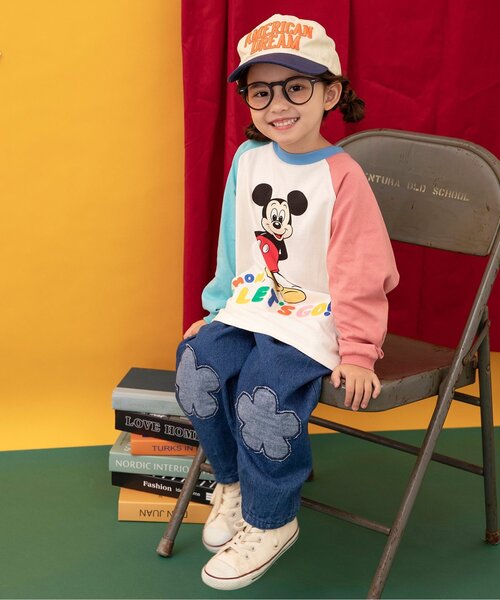 BREEZE（ブリーズ）の「Im Jelly！フラワーパッチタックパンツ（その他パンツ・キッズ・インディゴブルー/アイボリー・80/90/100/110/120/130/140）」の6枚目の写真