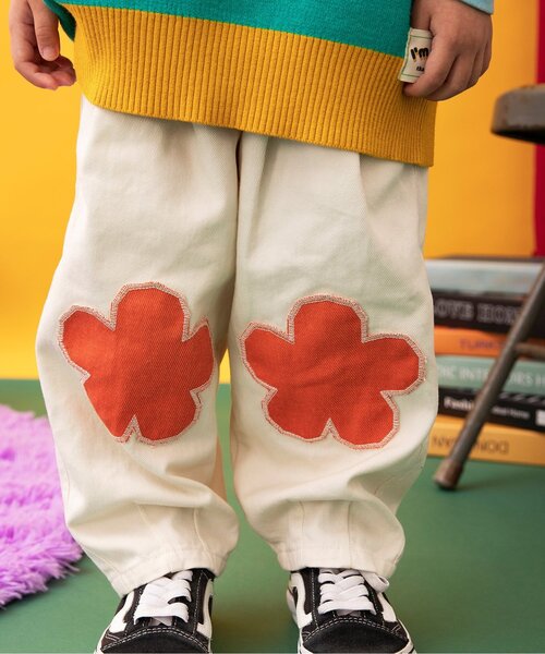 BREEZE（ブリーズ）の「Im Jelly！フラワーパッチタックパンツ（その他パンツ・キッズ・インディゴブルー/アイボリー・80/90/100/110/120/130/140）」の11枚目の写真