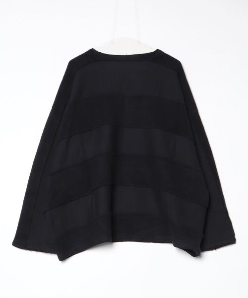 my beautiful landlet(マイビューティフルランドレット)の「【my beautiful landlet】 NAPPING BRUSHED FRENCH TERRY HALF ZIP BORDER(スウェット・メンズ・グリーン/ピンク/グレー/ブラック・1/0)」の9枚目の写真