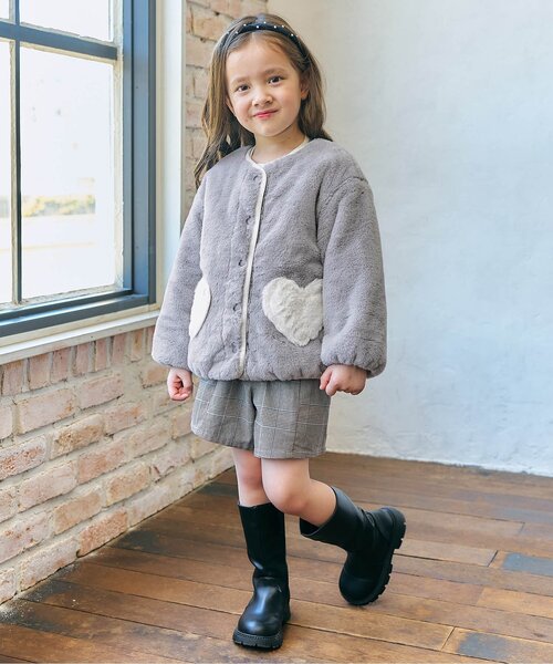 Bibiy AMOUR BLOUSON ジャケット　ハートボタン　グレー Bibiy AMOUR BLOUSON ジャケット ハートボタン グレー Bibiy AMOUR BLOUSON