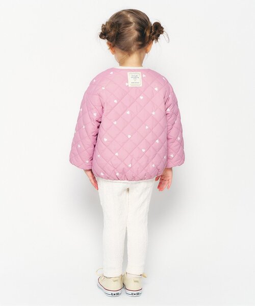 apres les cours(アプレレクール)の「【2WAY】ハートポケットリバーシブルファージャケット(ブルゾン・キッズ・ピンク/アイボリー・120/130/140/80/90/100/110)」の8枚目の写真