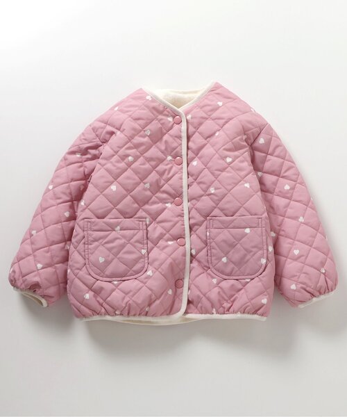apres les cours(アプレレクール)の「【2WAY】ハートポケットリバーシブルファージャケット(ブルゾン・キッズ・ピンク/アイボリー・120/130/140/80/90/100/110)」の21枚目の写真
