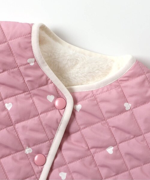 apres les cours(アプレレクール)の「【2WAY】ハートポケットリバーシブルファージャケット(ブルゾン・キッズ・ピンク/アイボリー・120/130/140/80/90/100/110)」の14枚目の写真