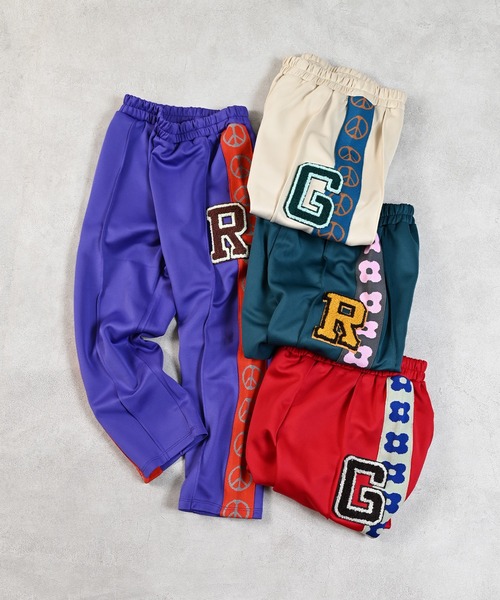 MARKEY'S（マーキーズ）の「サガラワッペントラックパンツ（スウェットパンツ・キッズ・パープル/グリーン/レッド/オフホワイト・120/110/100/90/150/140/130）」の5枚目の写真