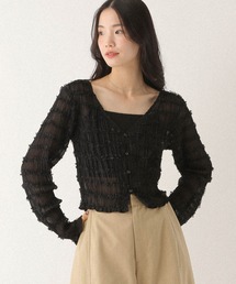 Heather | フリルジャガードカーディガン 592362(カーディガン/ボレロ)