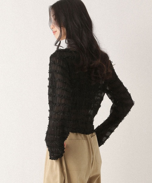 Heather（ヘザー）の「フリルジャガードカーディガン　592362（カーディガン/ボレロ・レディース・オフホワイト/ブラック・FREE）」の14枚目の写真