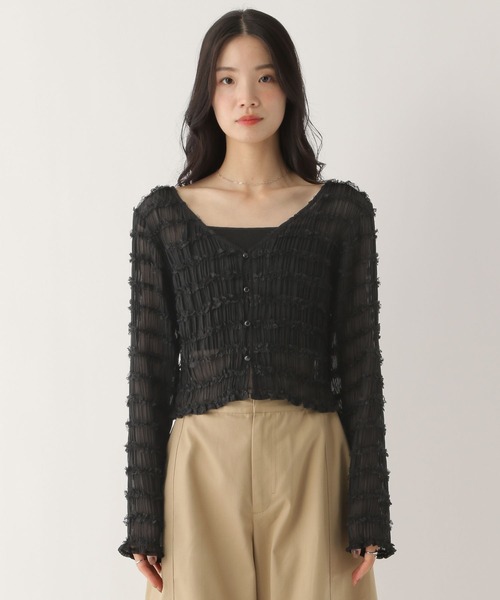 Heather（ヘザー）の「フリルジャガードカーディガン　592362（カーディガン/ボレロ・レディース・オフホワイト/ブラック・FREE）」の15枚目の写真