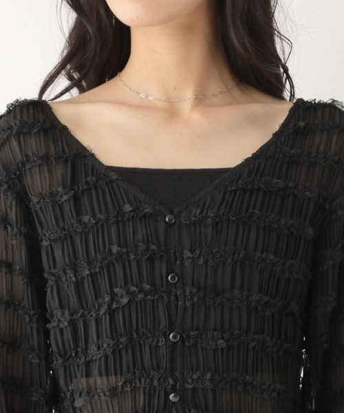 Heather（ヘザー）の「フリルジャガードカーディガン　592362（カーディガン/ボレロ・レディース・オフホワイト/ブラック・FREE）」の19枚目の写真