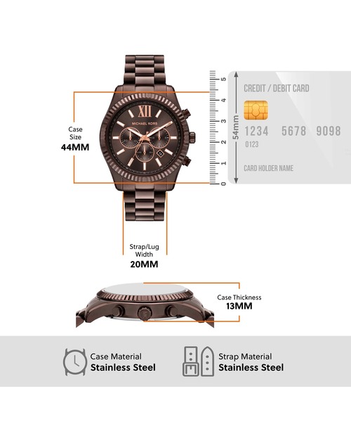 MICHAEL KORS(マイケルコース)の「マイケル・コース 腕時計 メンズ アナログ ステンレス MK9224(アナログ腕時計・メンズ・ブラウン・FREE)」の5枚目の写真