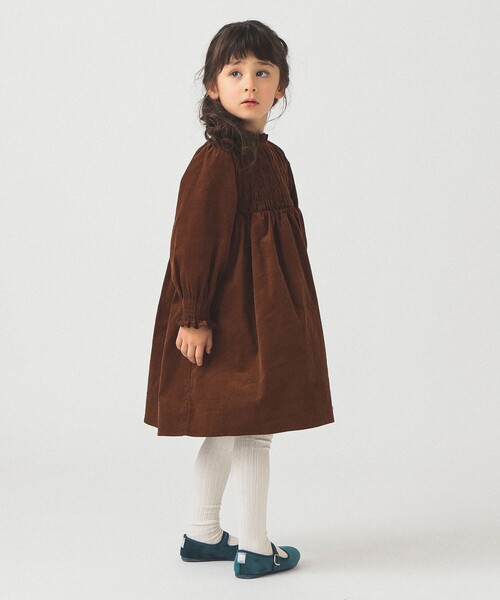 B:MING by BEAMS(ビーミングバイビームス)の「コーデュロイ シャーリング ワンピース 2025FW(100~140cm)(ワンピース・キッズ・ブラウン/ネイビー・120/110/140/100/130)」の7枚目の写真