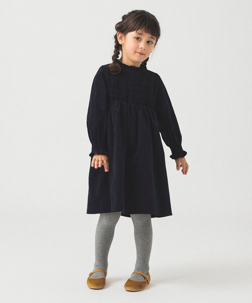 B:MING by BEAMS(ビーミングバイビームス)の「コーデュロイ シャーリング ワンピース 2025FW(100~140cm)(ワンピース・キッズ・ブラウン/ネイビー・120/110/140/100/130)」の9枚目の写真