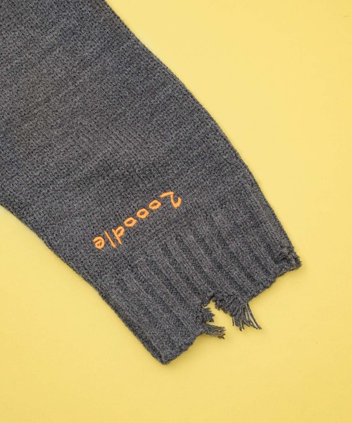 Zooodle（ズードル）の「Damaged Crewneck Knit - ダメージクルーネックニット -（ニット/セーター・メンズ・バーガンディー/グレー・LARGE/MEDIUM）」の22枚目の写真