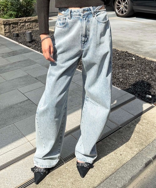 BACK TO THE FIELD（バック トゥー ザ フィールド）の「【MLB】ウエストカットカーブデニム（デニムパンツ・レディース・ブラック/ブルー/インディゴブルー・SMALL/MEDIUM）」の20枚目の写真