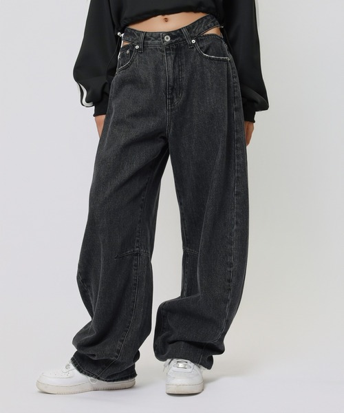 BACK TO THE FIELD（バック トゥー ザ フィールド）の「【MLB】ウエストカットカーブデニム（デニムパンツ・レディース・ブラック/ブルー/インディゴブルー・SMALL/MEDIUM）」の22枚目の写真