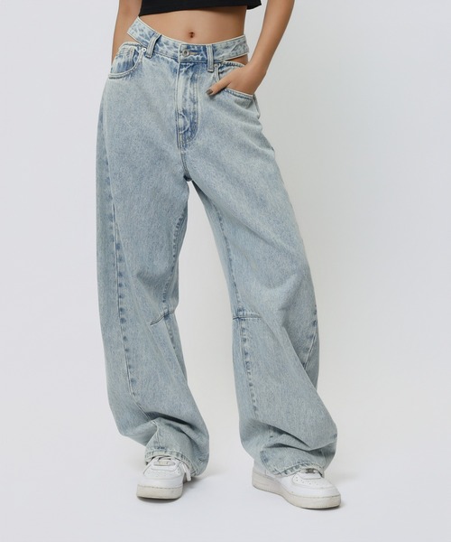 BACK TO THE FIELD（バック トゥー ザ フィールド）の「【MLB】ウエストカットカーブデニム（デニムパンツ・レディース・ブラック/ブルー/インディゴブルー・SMALL/MEDIUM）」の21枚目の写真