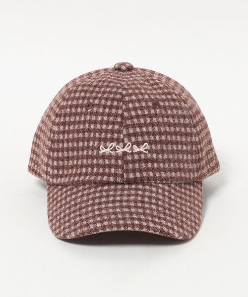green label relaxing（グリーンレーベルリラクシング）の「ギンガム リボン キャップ / キッズ（キャップ・キッズ・ブラック/ブラウン系/ベージュ・FREE）」の4枚目の写真