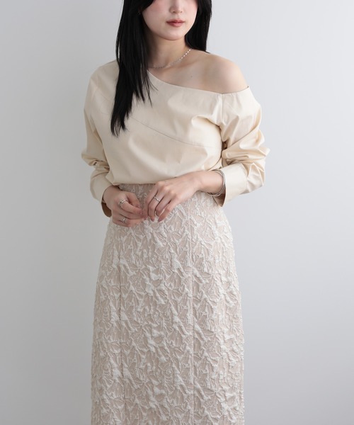 セール】オフショルダー 肩出し長袖トップス（シャツ/ブラウス