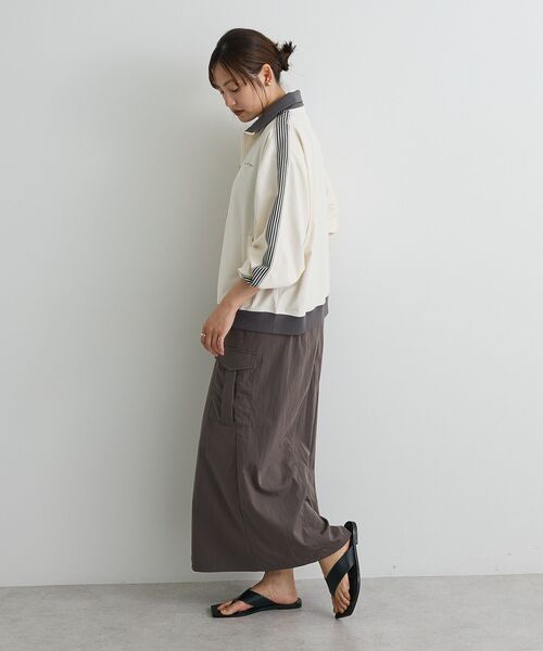 CRAFT STANDARD BOUTIQUE（クラフトスタンダードブティック）の「軽量/接触冷感/UVカット トラックジャケット（ジャージ・レディース・ブラック/アイボリー/チャコールグレー/ベージュ/ネイビー/カーキ・S/M/L）」の10枚目の写真