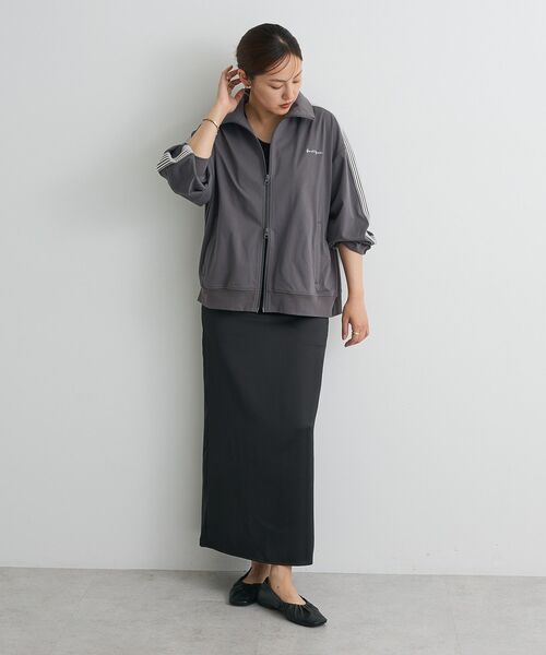 CRAFT STANDARD BOUTIQUE（クラフトスタンダードブティック）の「軽量/接触冷感/UVカット トラックジャケット（ジャージ・レディース・ブラック/アイボリー/チャコールグレー/ベージュ/ネイビー/カーキ・S/M/L）」の14枚目の写真