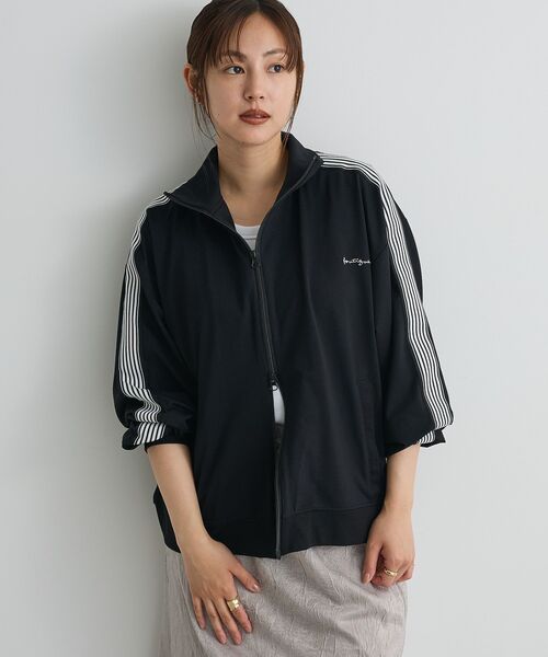 CRAFT STANDARD BOUTIQUE（クラフトスタンダードブティック）の「軽量/接触冷感/UVカット トラックジャケット（ジャージ・レディース・ブラック/アイボリー/チャコールグレー/ベージュ/ネイビー/カーキ・S/M/L）」の16枚目の写真