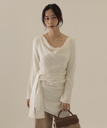 side slit belted tunic tops