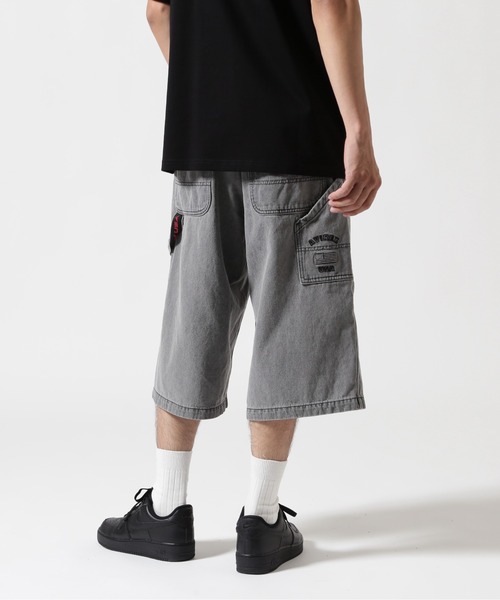 AVIREX（アヴィレックス）の「《直営店限定》VARSITY PAINTER SHORTS / バーシティ ペインターショーツ / AVIREX / アヴィレックス（デニムパンツ・メンズ・ライトインディゴブルー/ブラック・MEDIUM/LARGE/X-LARGE/XX-LARGE）」の4枚目の写真