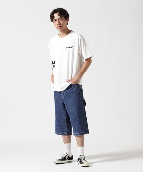AVIREX（アヴィレックス）の「《直営店限定》VARSITY PAINTER SHORTS / バーシティ ペインターショーツ / AVIREX / アヴィレックス（デニムパンツ・メンズ・ライトインディゴブルー/ブラック・MEDIUM/LARGE/X-LARGE/XX-LARGE）」の12枚目の写真