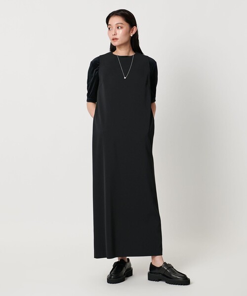 マルゥユナイテッドアローズ ノースリーブ ロングワンピース MARW UNITED ARROWS>ツイル ノースリーブ ロング ワンピース