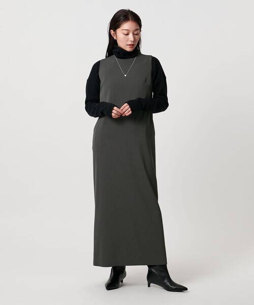 MARW UNITED ARROWS＞ツイル ノースリーブ ロング ワンピース