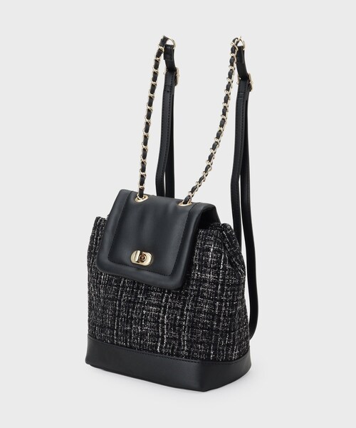 index（インデックス）の「【長さ調整可能】ツイードミニリュック（バックパック/リュック・レディース・アイボリー系/ブラック系・00）」の7枚目の写真