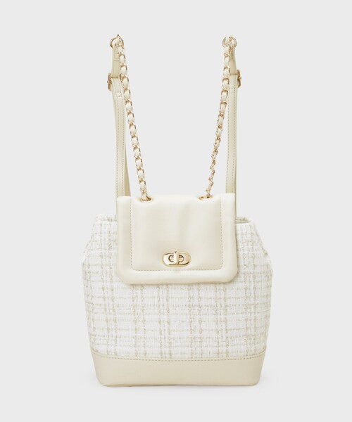 index（インデックス）の「【長さ調整可能】ツイードミニリュック（バックパック/リュック・レディース・アイボリー系/ブラック系・00）」の9枚目の写真