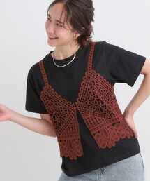 Cutie Blonde（キューティーブロンド）の「【2点セット/ひんやり】レースビスチェ＋Tシャツ（その他トップス）」