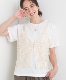Cutie Blonde | 【2点セット/ひんやり】レースビスチェ＋Tシャツ(その他トップス)