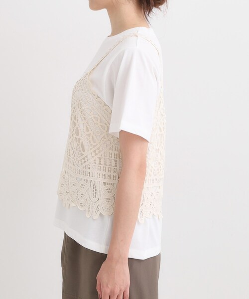 Cutie Blonde(キューティーブロンド)の「【2点セット/ひんやり】レースビスチェ+Tシャツ(その他トップス・レディース・ダークブラウン/ブラック/オフホワイト・02/04/01/03)」の17枚目の写真