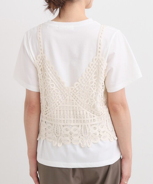 Cutie Blonde(キューティーブロンド)の「【2点セット/ひんやり】レースビスチェ+Tシャツ(その他トップス・レディース・ダークブラウン/ブラック/オフホワイト・02/04/01/03)」の18枚目の写真