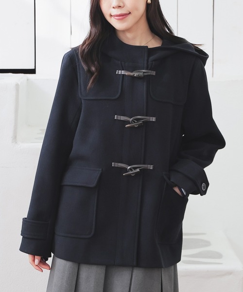 Honeys（ハニーズ）の「ダッフルコート（ダッフルコート・レディース・キャメル/ネイビー/ブラック/アイボリー・M/LL/L/3L）」の20枚目の写真