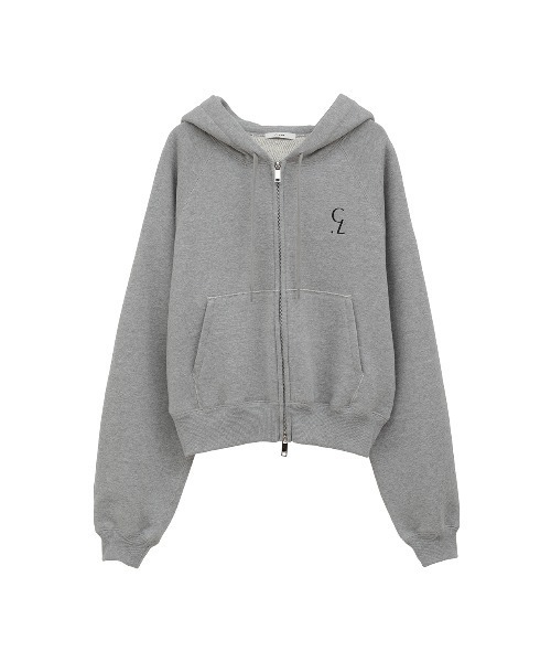 CLANE（クラネ）の「LOGO COMPACT ZIP UP HOODIE（パーカー・レディース・グレー/ブラック/ホワイト・2/1）」の5枚目の写真