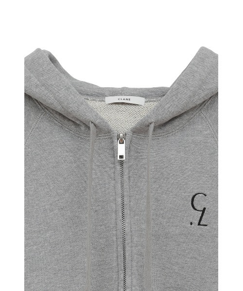 CLANE（クラネ）の「LOGO COMPACT ZIP UP HOODIE（パーカー・レディース・グレー/ブラック/ホワイト・2/1）」の7枚目の写真