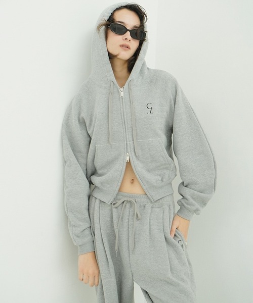 CLANE（クラネ）の「LOGO COMPACT ZIP UP HOODIE（パーカー・レディース・グレー/ブラック/ホワイト・2/1）」の17枚目の写真