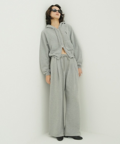 CLANE（クラネ）の「LOGO COMPACT ZIP UP HOODIE（パーカー・レディース・グレー/ブラック/ホワイト・2/1）」の15枚目の写真