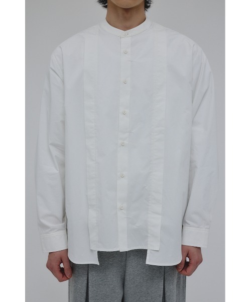 STYLEMIXER（スタイルミキサー）の「タックデザインノーカラーシャツ（シャツ/ブラウス・メンズ・ホワイト/ライトカーキ/ブラック・MEDIUM/LARGE）」の9枚目の写真