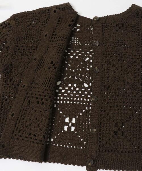 URBAN RESEARCH DOORS（アーバンリサーチドアーズ）の「『親子リンク』2WAYクロシェカーディガン（カーディガン/ボレロ・レディース・ブラウン/ナチュラル・MEDIUM）」の6枚目の写真