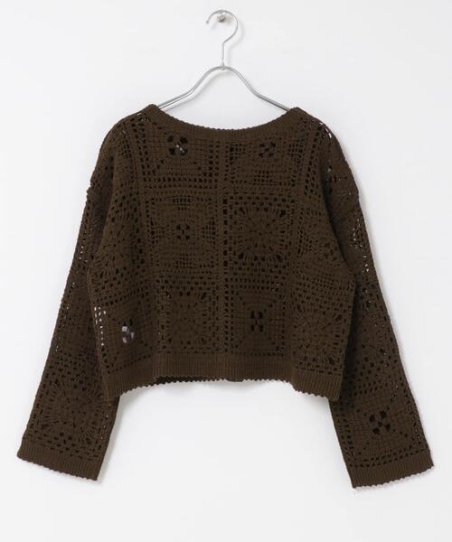 URBAN RESEARCH DOORS（アーバンリサーチドアーズ）の「『親子リンク』2WAYクロシェカーディガン（カーディガン/ボレロ・レディース・ブラウン/ナチュラル・MEDIUM）」の7枚目の写真