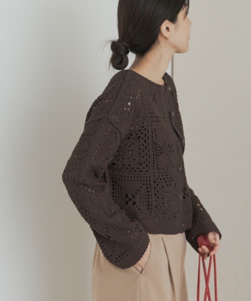 新品タグ付き　2WAYクロシェカーディガン　アーバンリサーチドアーズ　かぐれ 新品タグ付き 2WAYクロシェカーディガン アーバンリサーチ