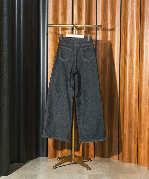 ROSE BUD（ローズバッド）の「WIDE DENIM PANTS（デニムパンツ・レディース・インディゴブルー/ブラック・ONE SIZE）」の5枚目の写真
