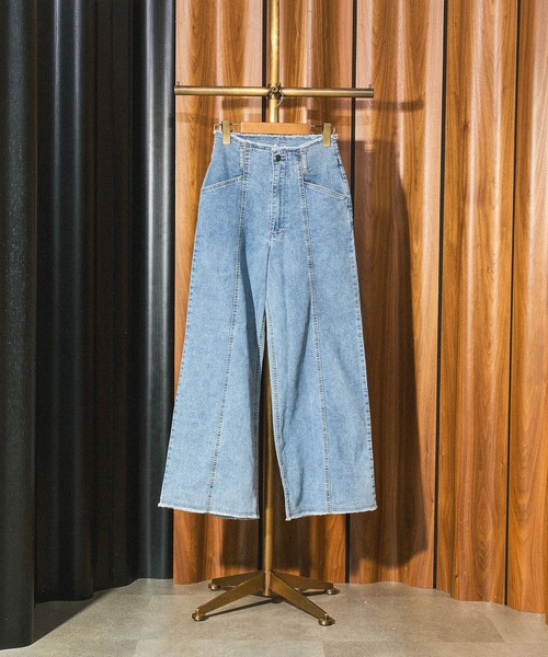 ROSE BUD（ローズバッド）の「WIDE DENIM PANTS（デニムパンツ・レディース・インディゴブルー/ブラック・ONE SIZE）」の12枚目の写真