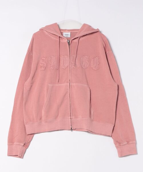 ８(eight)（エイト）の「製品加工ショート丈ジップパーカー（パーカー・メンズ・ブラック/ピンク/チャコールグレー・MEDIUM/LARGE）」の3枚目の写真